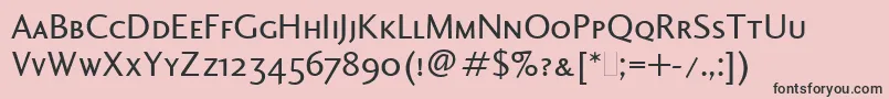 フォントCharlotteSansSmallCapsLet – ピンクの背景に黒い文字