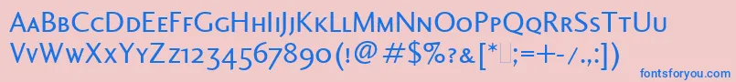 フォントCharlotteSansSmallCapsLet – ピンクの背景に青い文字