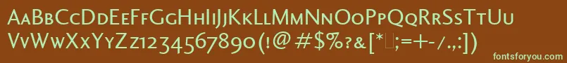 Шрифт CharlotteSansSmallCapsLet – зелёные шрифты на коричневом фоне