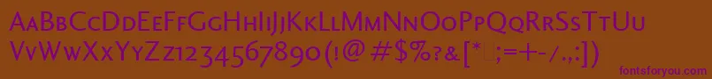 CharlotteSansSmallCapsLet Font – Purple Fonts on Brown Background