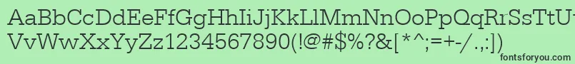 フォントUrwegyptiennetlig – 緑の背景に黒い文字