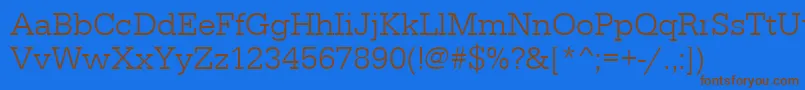Urwegyptiennetlig Font – Brown Fonts on Blue Background
