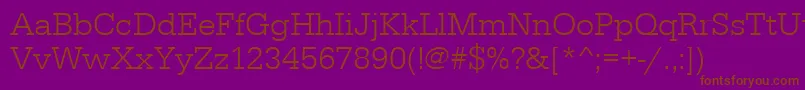 Urwegyptiennetlig Font – Brown Fonts on Purple Background