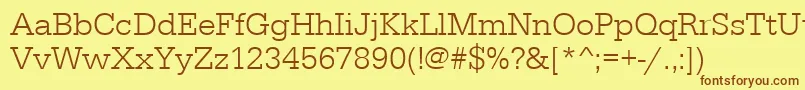 Urwegyptiennetlig Font – Brown Fonts on Yellow Background