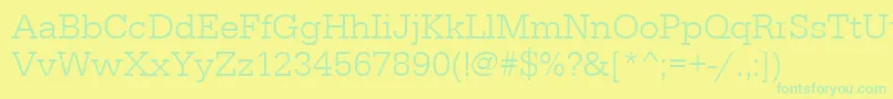Urwegyptiennetlig Font – Green Fonts on Yellow Background