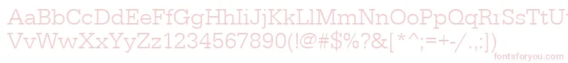 Urwegyptiennetlig-Schriftart – Rosa Schriften auf weißem Hintergrund