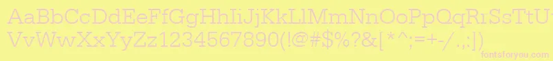 Urwegyptiennetlig Font – Pink Fonts on Yellow Background