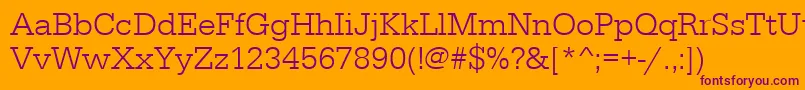 Urwegyptiennetlig-Schriftart – Violette Schriften auf orangefarbenem Hintergrund