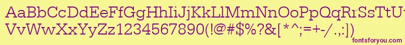 Urwegyptiennetlig Font – Purple Fonts on Yellow Background