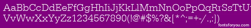 フォントUrwegyptiennetlig – 紫の背景に白い文字