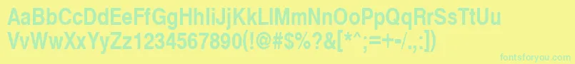 CyrveticaNarrowBold Font – Green Fonts on Yellow Background