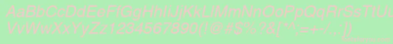 HelveticaOblique Font – Pink Fonts on Green Background