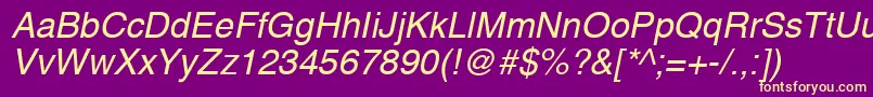 HelveticaOblique Font – Yellow Fonts on Purple Background