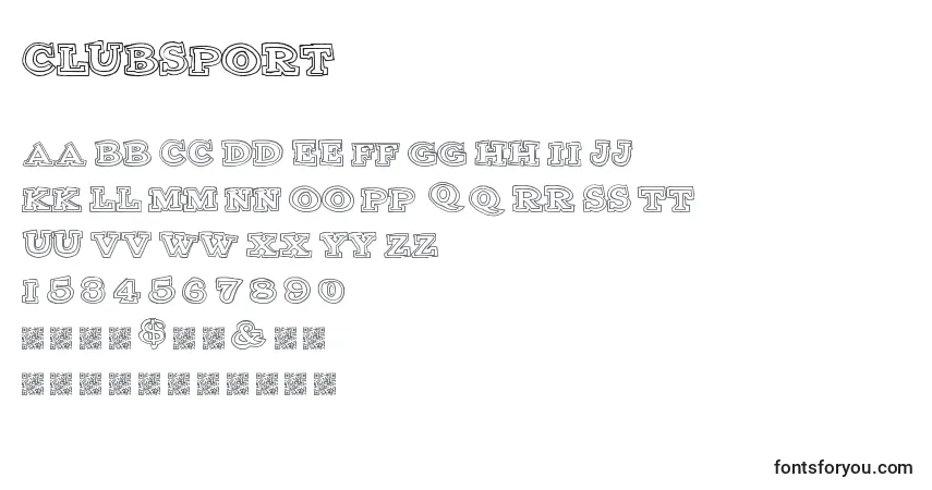 Clubsport Font – alphabet, numbers, special characters