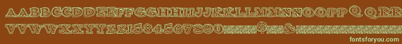 Clubsport Font – Green Fonts on Brown Background