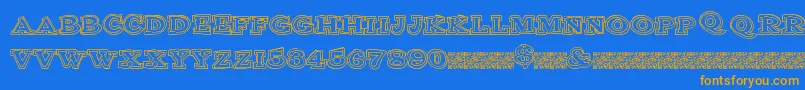 Clubsport Font – Orange Fonts on Blue Background