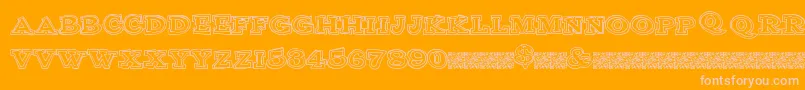 Clubsport-fontti – vaaleanpunaiset fontit oranssilla taustalla