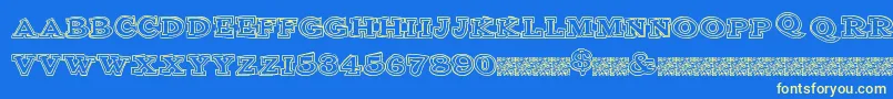 Clubsport Font – Yellow Fonts on Blue Background