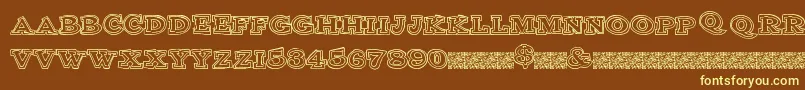 Clubsport Font – Yellow Fonts on Brown Background