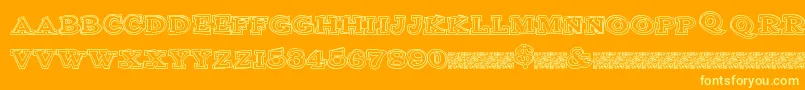 Clubsport Font – Yellow Fonts on Orange Background