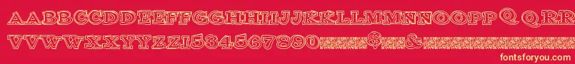 Clubsport-Schriftart – Gelbe Schriften auf rotem Hintergrund