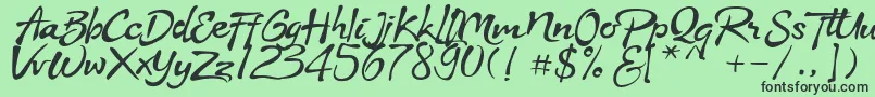 Stya Font – Black Fonts on Green Background