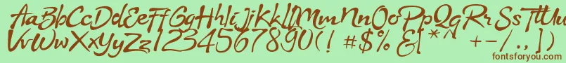 Stya Font – Brown Fonts on Green Background