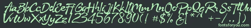 Stya Font – Green Fonts on Black Background