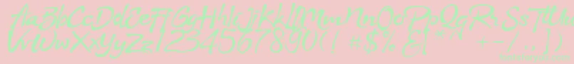 Stya Font – Green Fonts on Pink Background