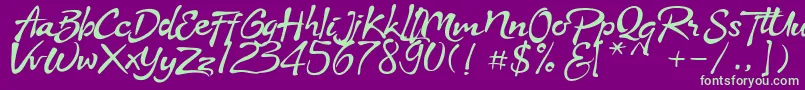 Stya Font – Green Fonts on Purple Background