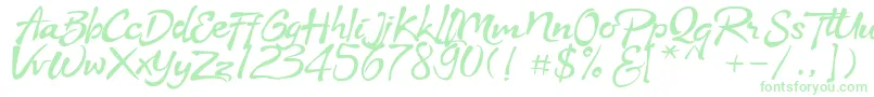 Stya Font – Green Fonts on White Background