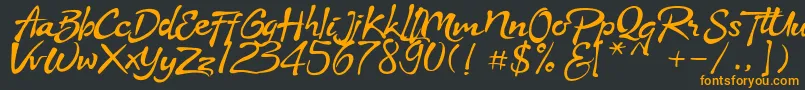 Stya Font – Orange Fonts on Black Background