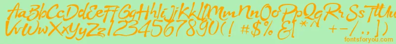 Stya Font – Orange Fonts on Green Background