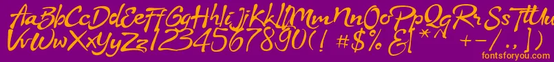 Stya Font – Orange Fonts on Purple Background