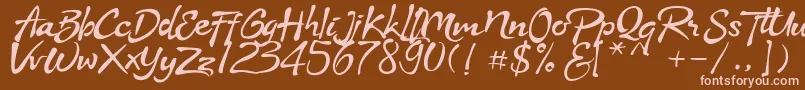 Stya Font – Pink Fonts on Brown Background