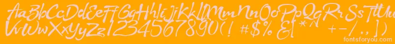 Stya Font – Pink Fonts on Orange Background