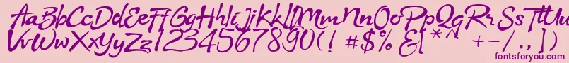 Stya Font – Purple Fonts on Pink Background