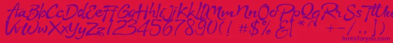 Stya Font – Purple Fonts on Red Background