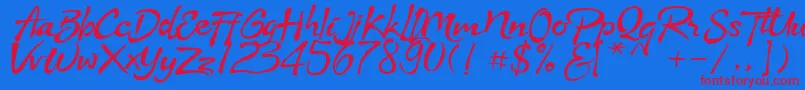 Stya Font – Red Fonts on Blue Background