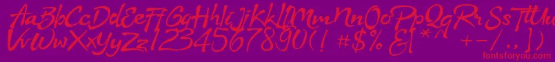 Stya Font – Red Fonts on Purple Background