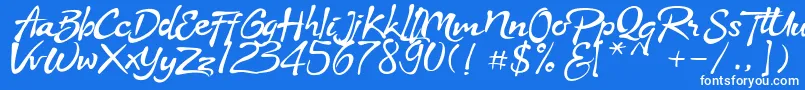 Stya Font – White Fonts on Blue Background
