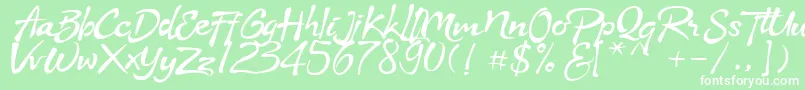 Stya Font – White Fonts on Green Background