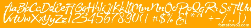 Stya Font – White Fonts on Orange Background