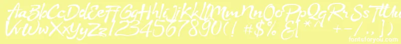Stya Font – White Fonts on Yellow Background