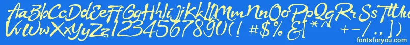 Stya Font – Yellow Fonts on Blue Background