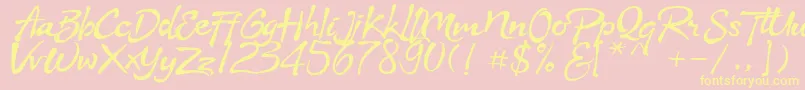 Stya Font – Yellow Fonts on Pink Background