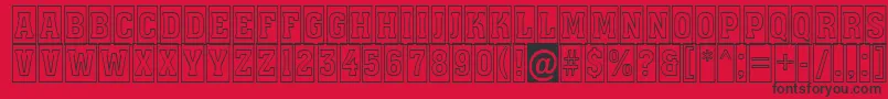 Fonte Assuan7 – fontes pretas em um fundo vermelho