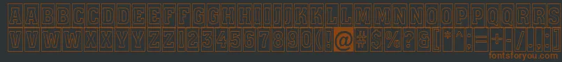 Assuan7-Schriftart – Braune Schriften auf schwarzem Hintergrund