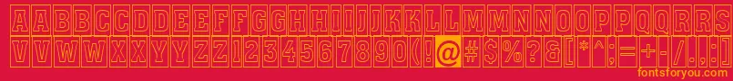 Assuan7 Font – Orange Fonts on Red Background