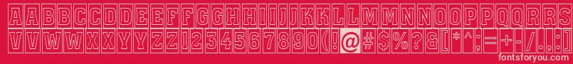 Assuan7-Schriftart – Rosa Schriften auf rotem Hintergrund